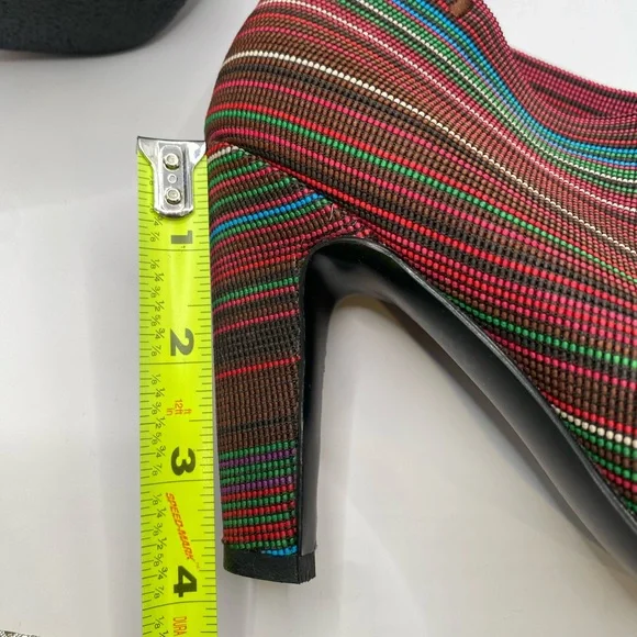 United Nude Fold Hi Colorful Striped Heeled Booties - Picture 8 of 8